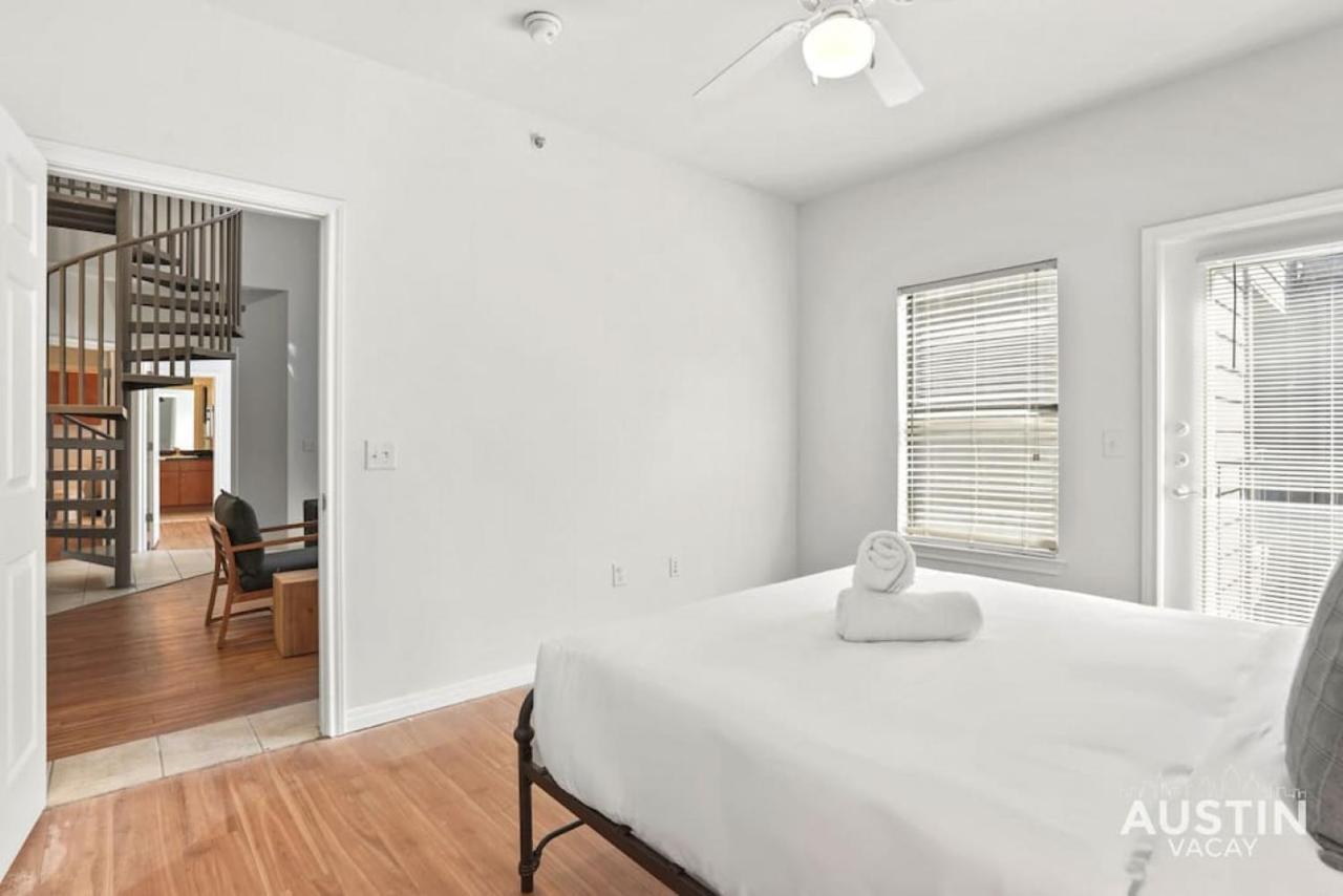 Apartment Spiral Stairs To Loft Bedroom Balcony With Shade