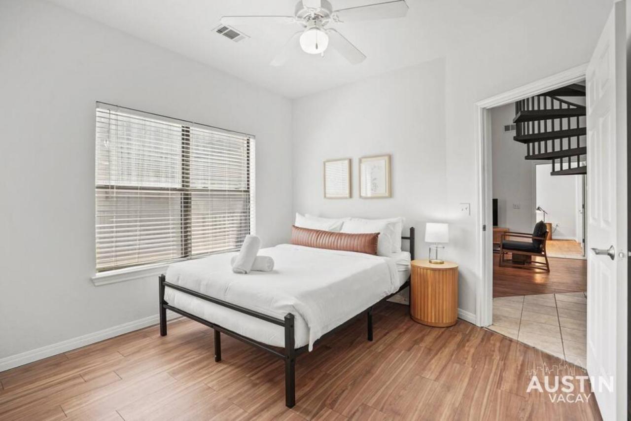 Spiral Stairs To Loft Bedroom Balcony With Shade Austin