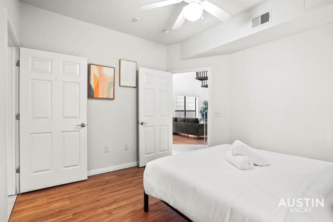 Spiral Stairs To Loft Bedroom Balcony With Shade Apartment Austin